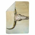 Begin Home Decor 60 x 80 in. Cow Skull-Sherpa Fleece Blanket 5545-6080-AN258